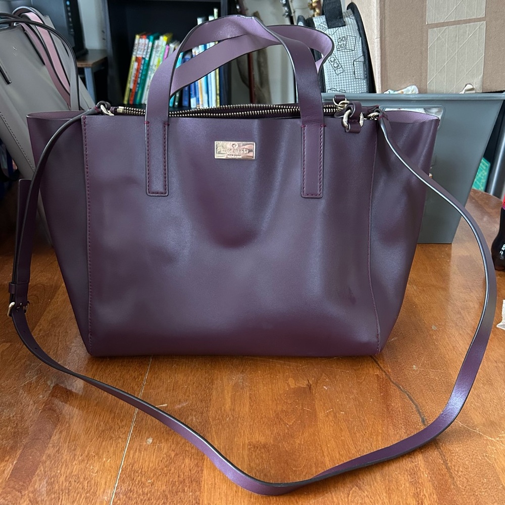Kate Spade Deep Purple Leather Tote